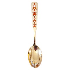 Goldplated Solid Silver Christmas Fork, 1957, by A. Michelsen
