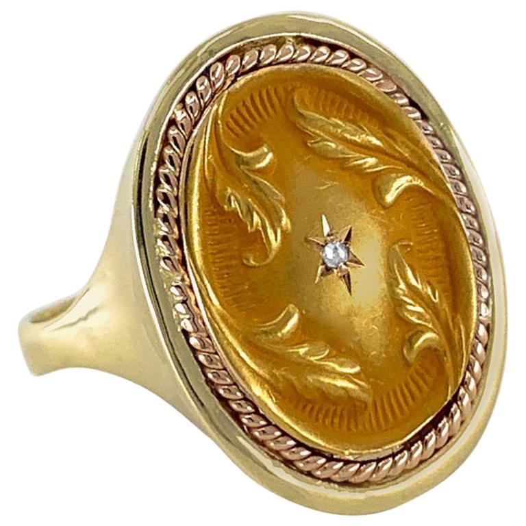 "Goldplay" Assembled Gold Signet Ring of Mixed Vintages, Karatages and Colors