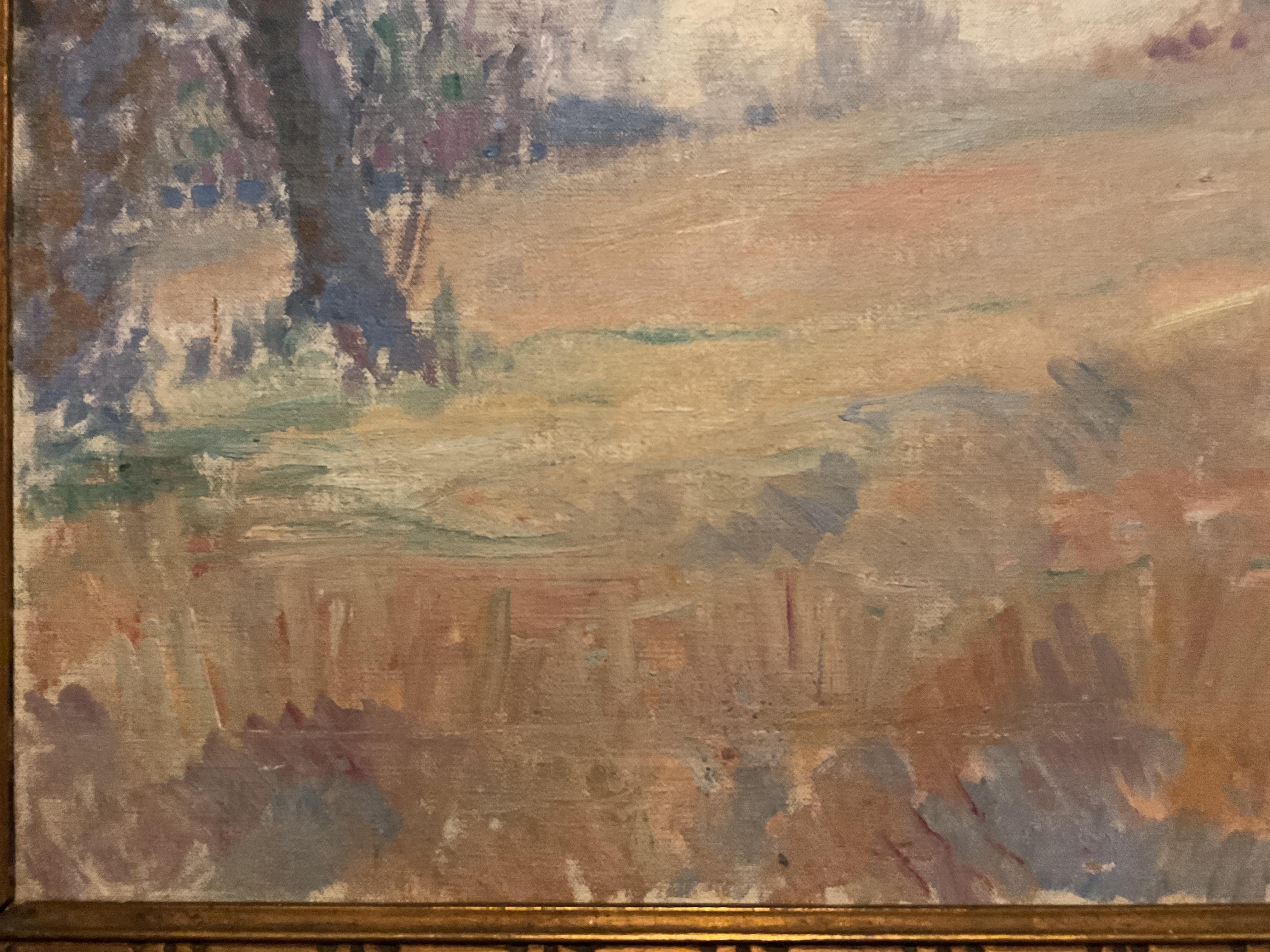 Antike impressionistische Landschaft, Louisville, KY, Künstler Goldsborough C. Robinson, antik (Braun), Landscape Painting, von Goldsborough Cowan Robinson