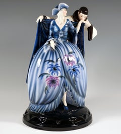 Goldscheider Art Déco Carnival Group 'Harlequin & Columbine', by Lorenzl c. 1929