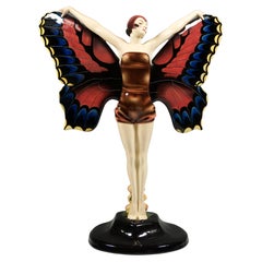 Goldscheider Art Déco Dancer in Butterfly Costume, Karl Sailer, Vienna, ca 1930