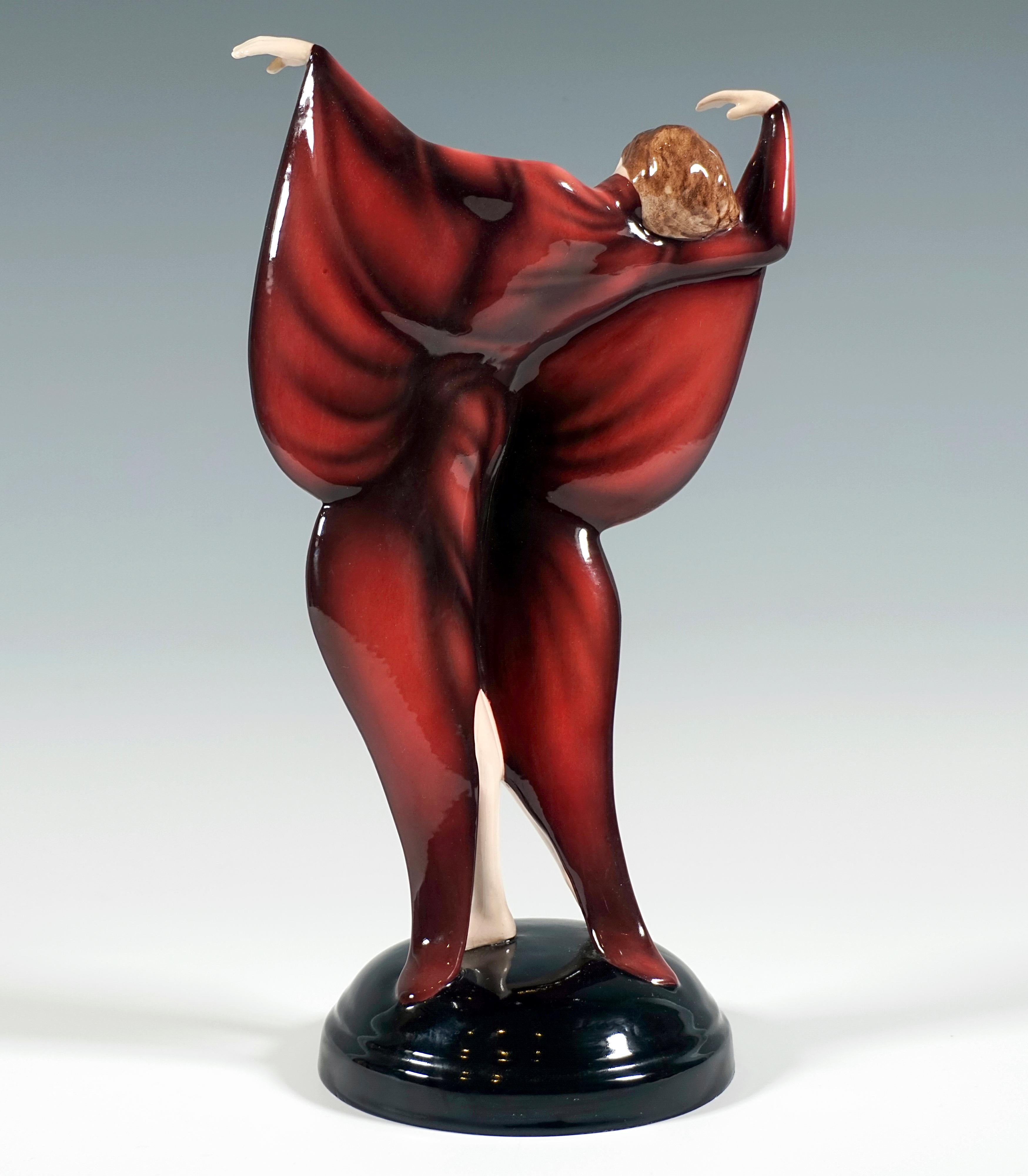 Art Deco Goldscheider Art Déco Dancer In Butterfly Costume, Lorenzl, Vienna, ca 1929 For Sale