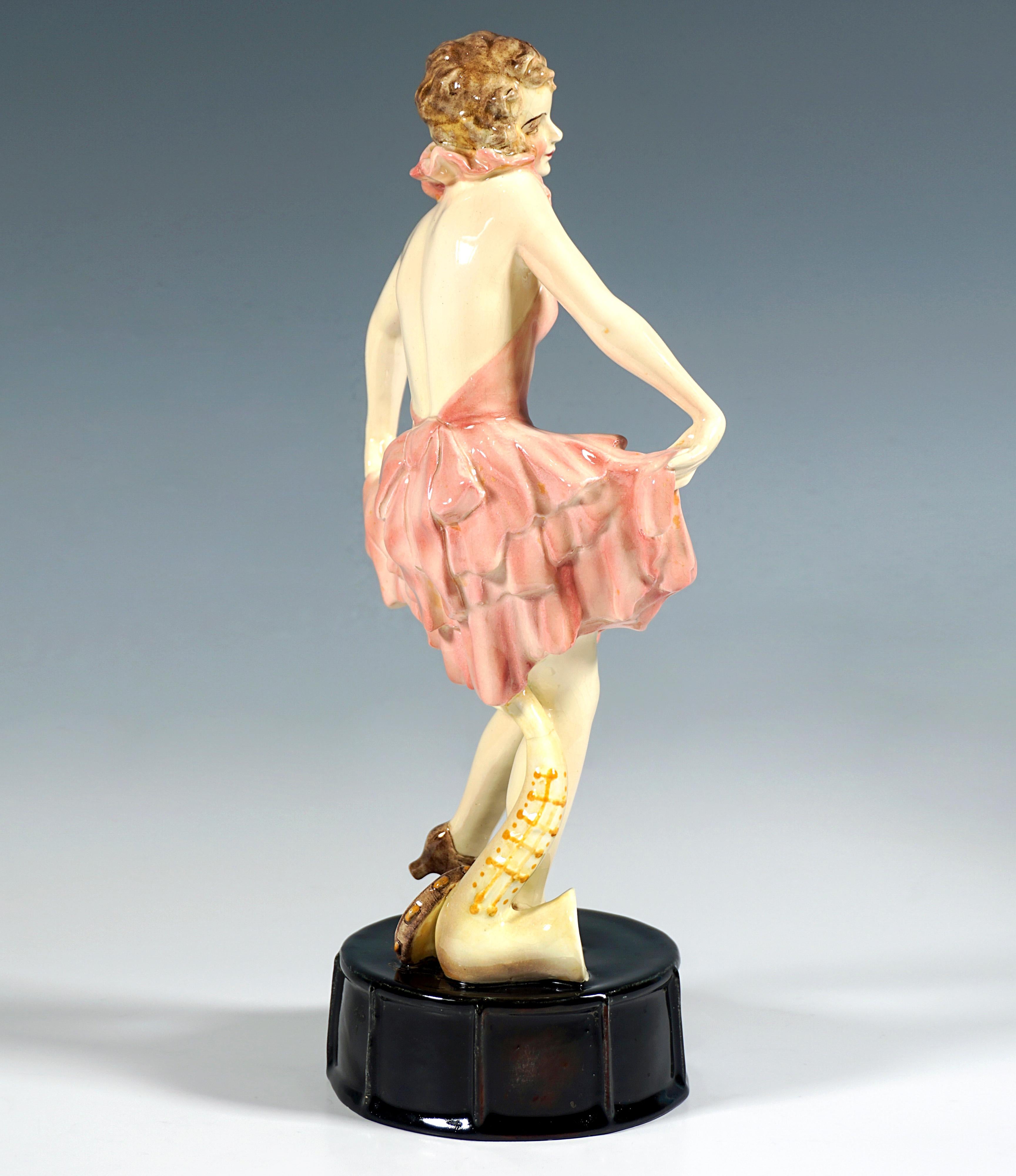 Art Deco Goldscheider Art Déco Dancer Posing On Drum, by Josef Lorenzl, Around 1926 For Sale