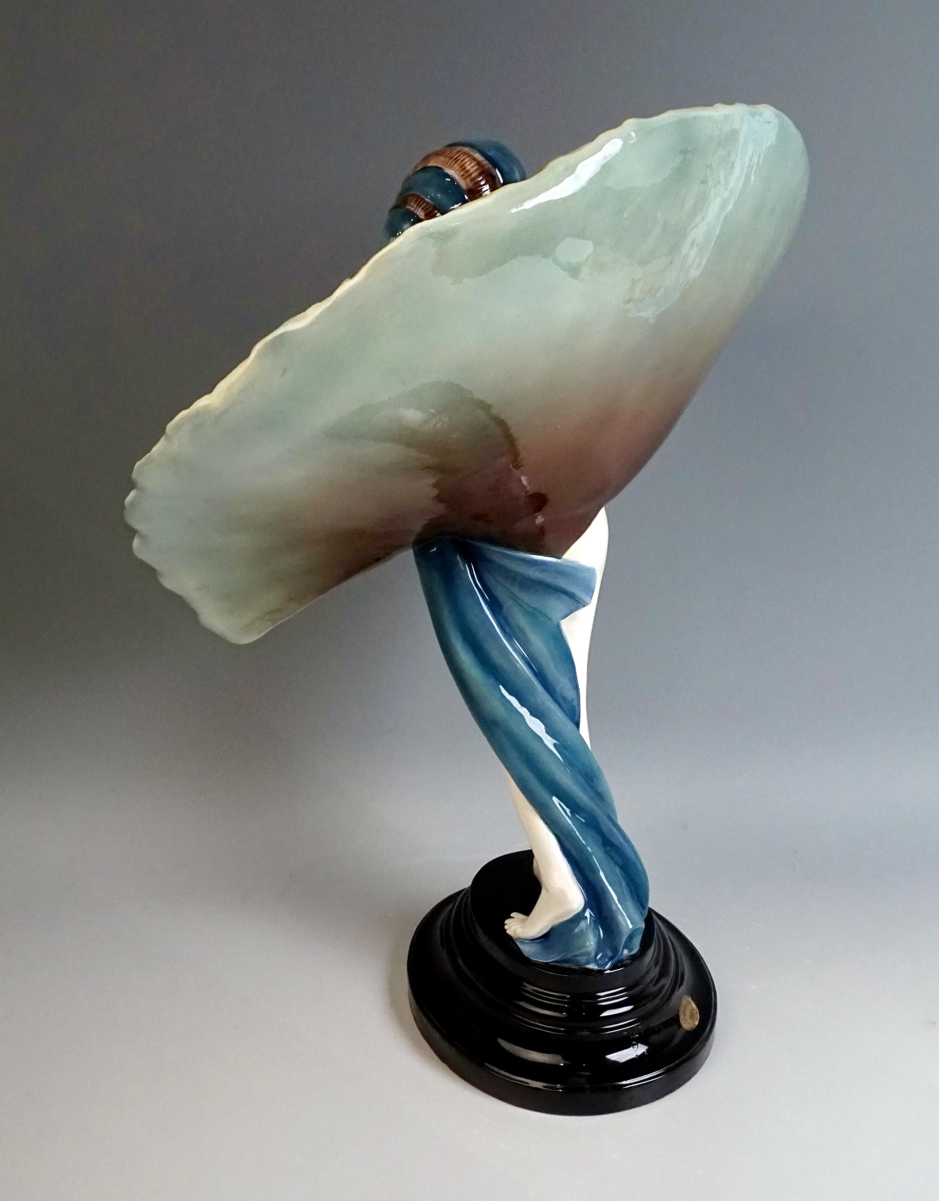 Goldscheider Art Deco Figure 'Lady Dancer in Peacock Costume' by Paul Philippe In Good Condition In Vienna, AT