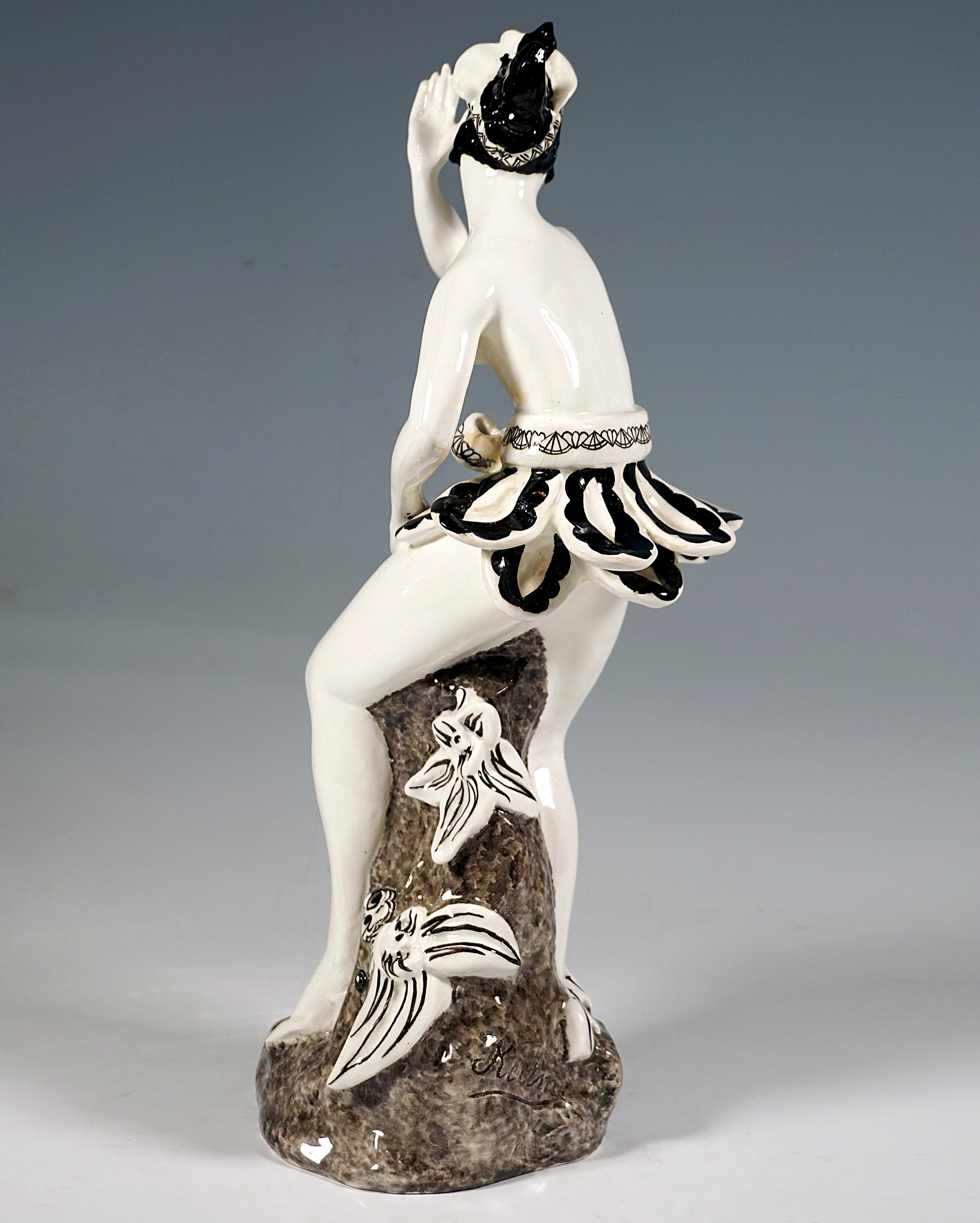 Art Deco Goldscheider Art Déco Figure 'Papagena', Dancer In Exotic Costume, by Dina Kuhn For Sale