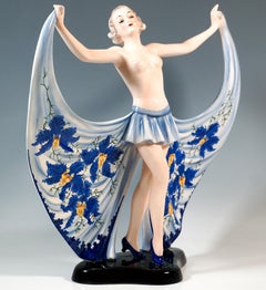 Figura Goldscheider Art Deco, Ballerina in posa, di Josef Lorenzl, circa 1940