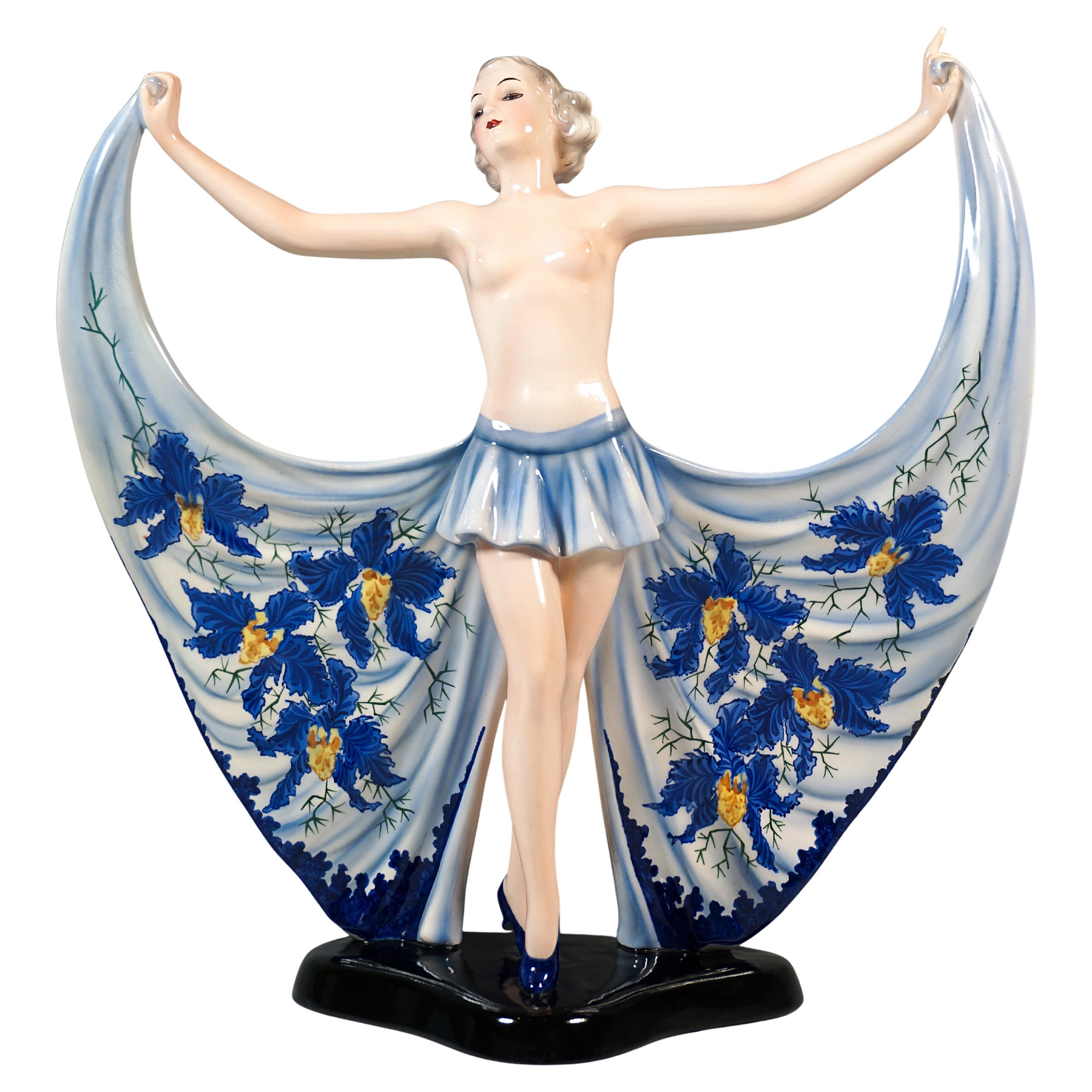 Figura Goldscheider Art Deco, Ballerina in posa, di Josef Lorenzl, circa 1940 in vendita