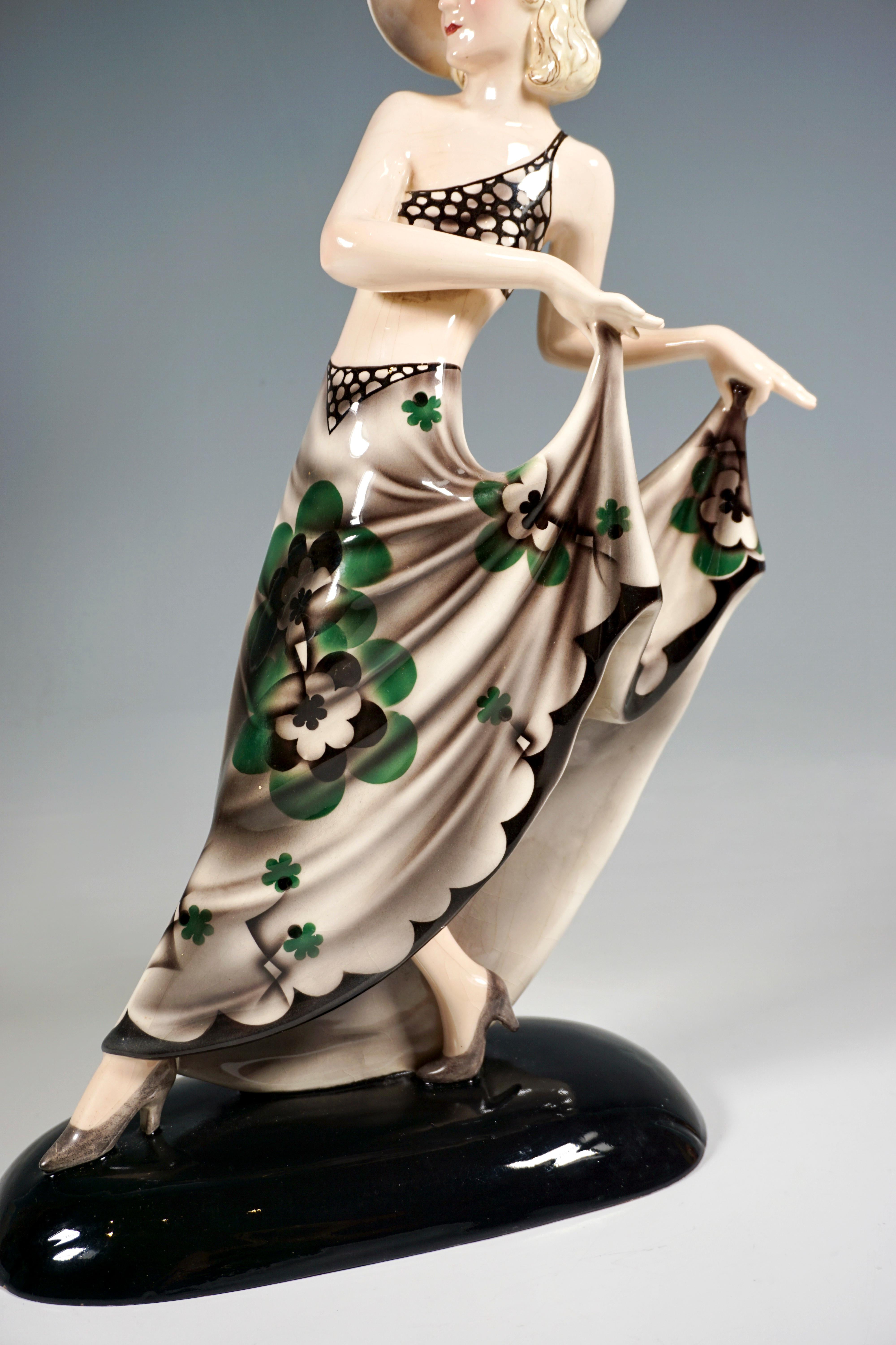 Austrian Goldscheider Art Déco Figurine 'Blonde Dream', by Stephan Dakon, ca 1935 For Sale