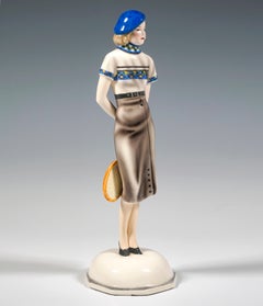 Goldscheider Art Déco Figurine, Tennis Player, by Stephan Dakon, Vienna ca 1932