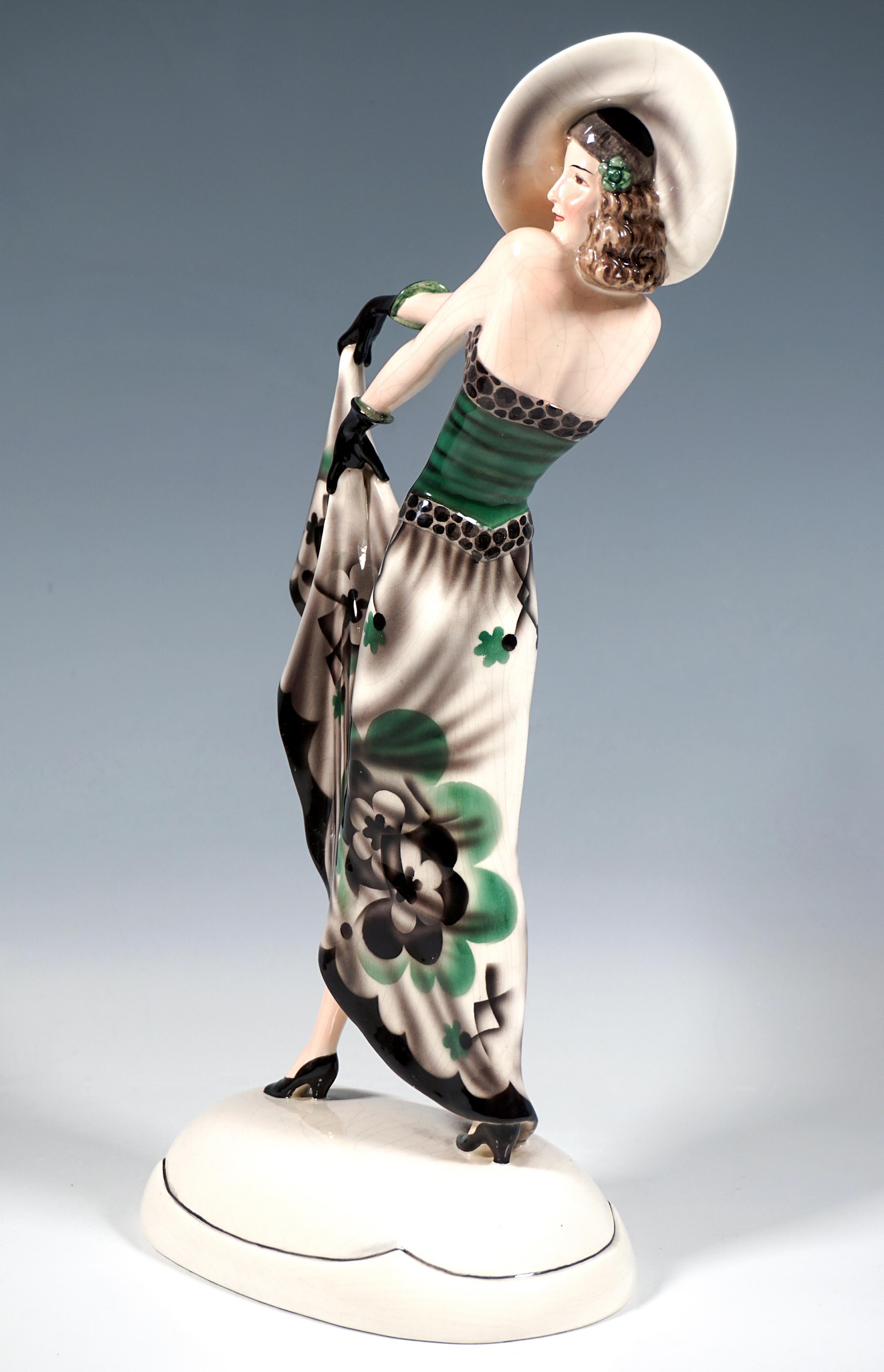 Austrian Goldscheider Art Déco Figurine 'The Blonde Dream', by Stephan Dakon, ca 1932 For Sale