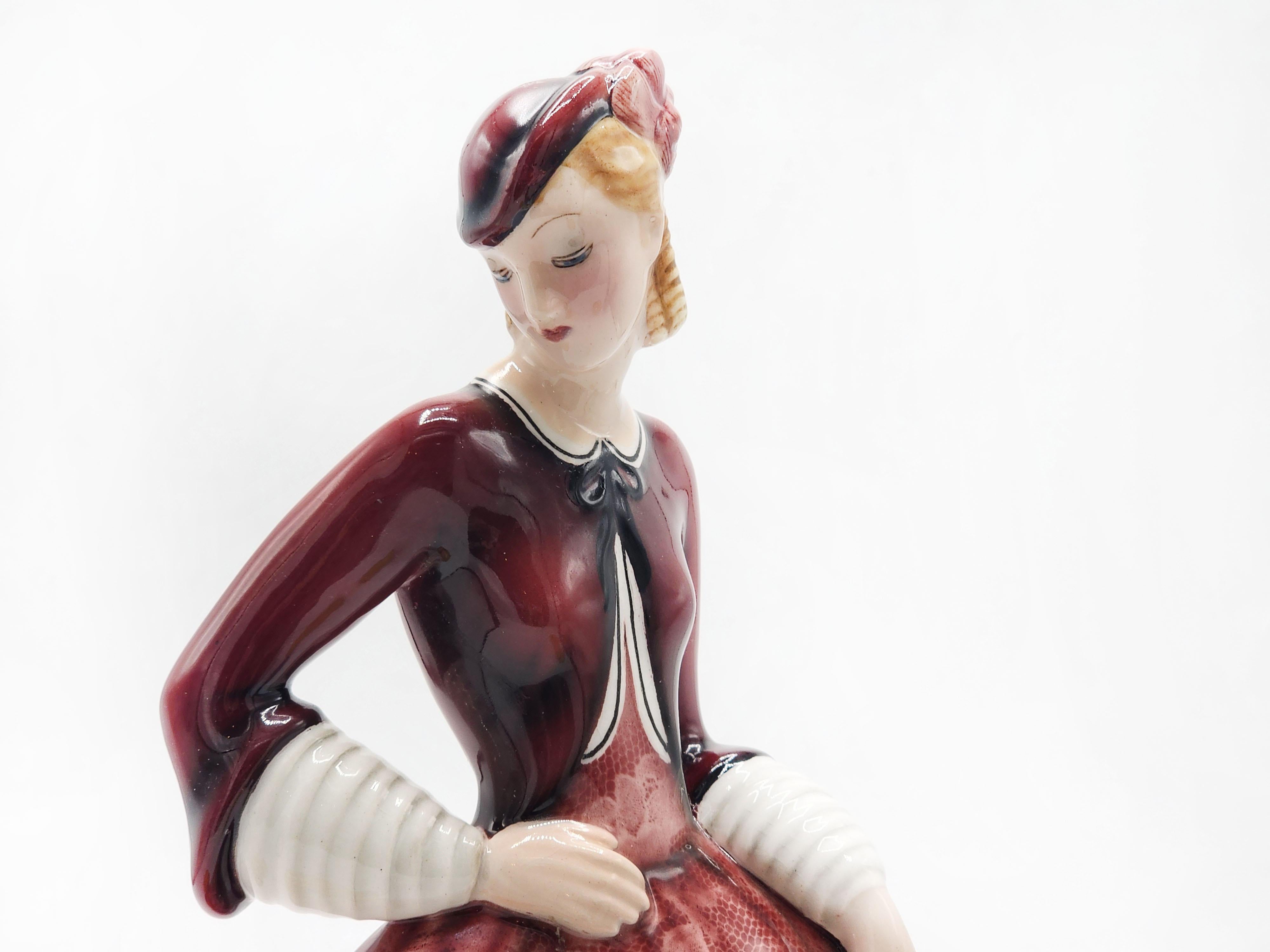 Porcellana Figura in porcellana Art Deco di Goldscheider in vendita