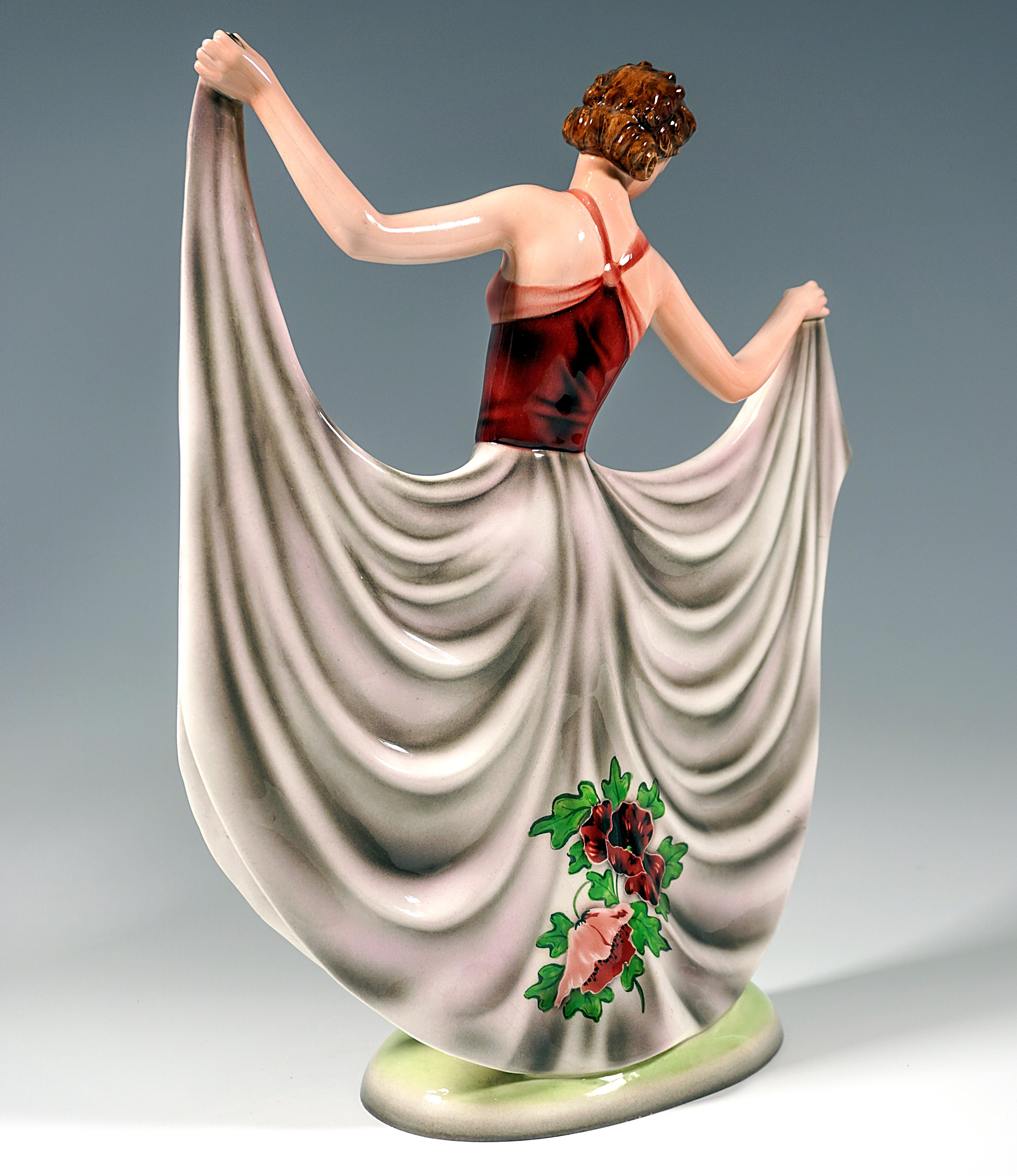 Art Deco Goldscheider Art Déco Posing Figure, Dance Study by Stephan Dakon, ca 1937 For Sale