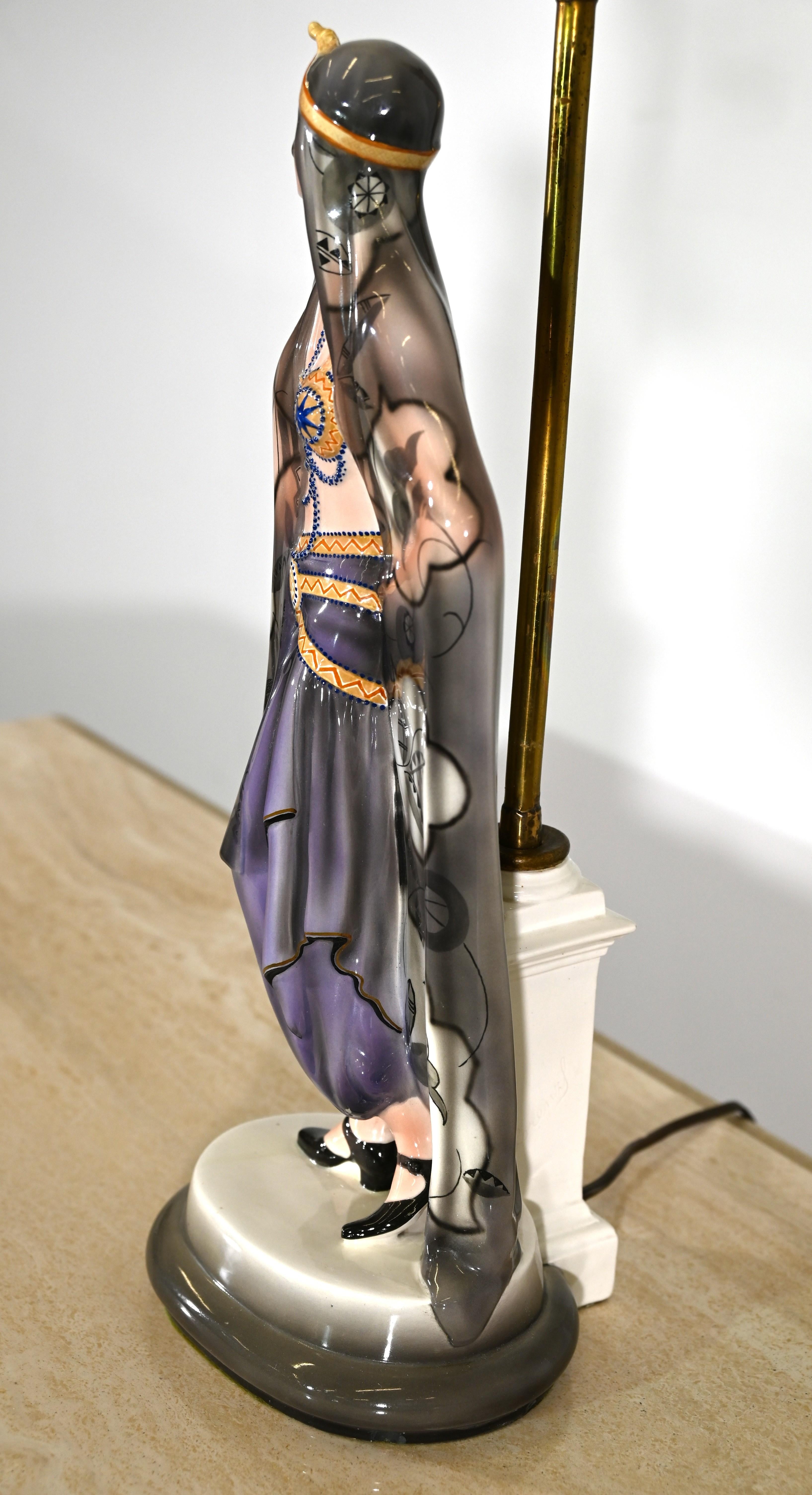 Goldscheider Art Deco Table Lamp by Josef Lorenzl, 1920s For Sale 7