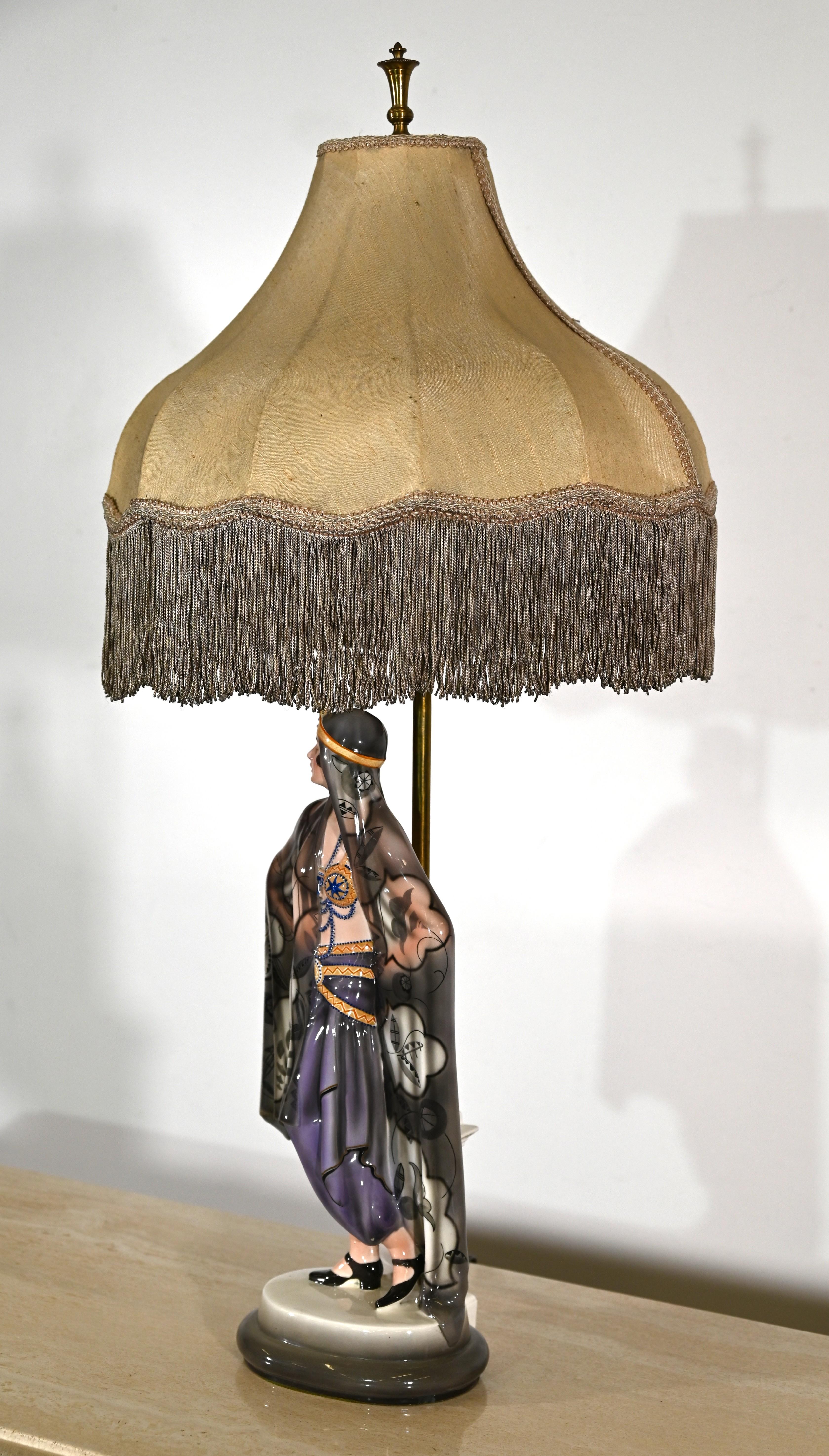 Goldscheider Art Deco Table Lamp by Josef Lorenzl, 1920s For Sale 11