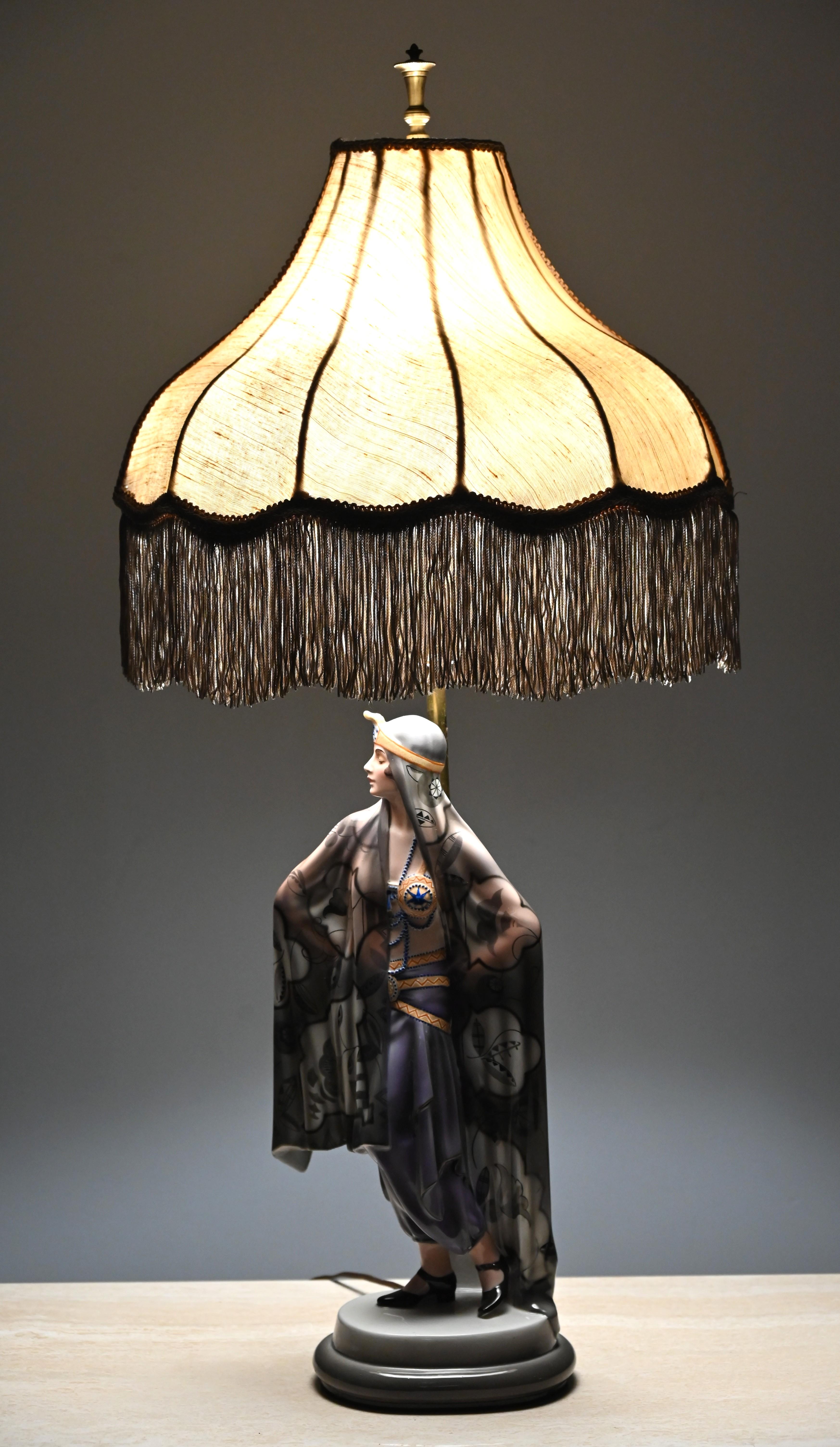 Goldscheider Art Deco Table Lamp by Josef Lorenzl, 1920s For Sale 13
