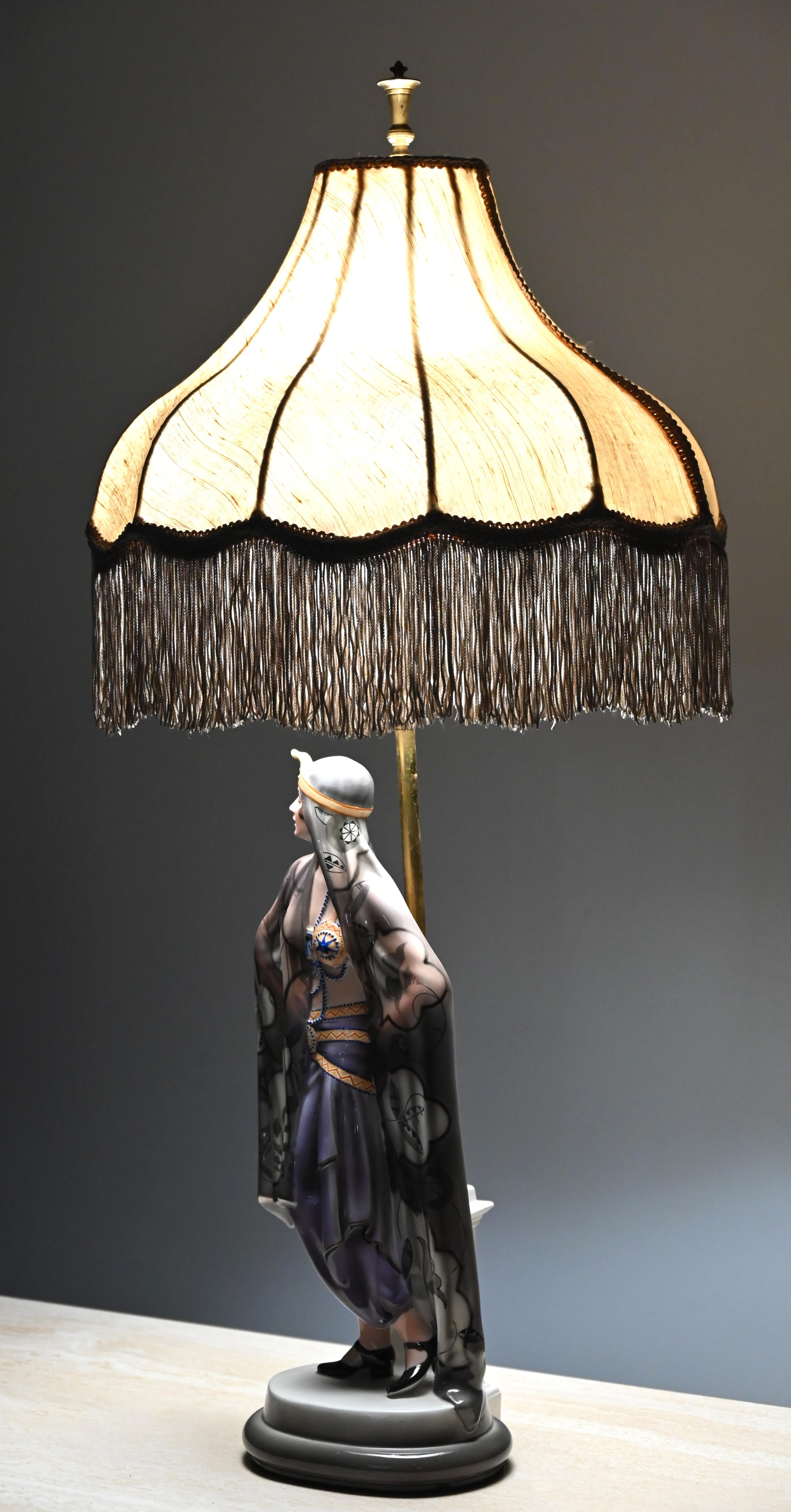 Goldscheider Art Deco Table Lamp by Josef Lorenzl, 1920s For Sale 14