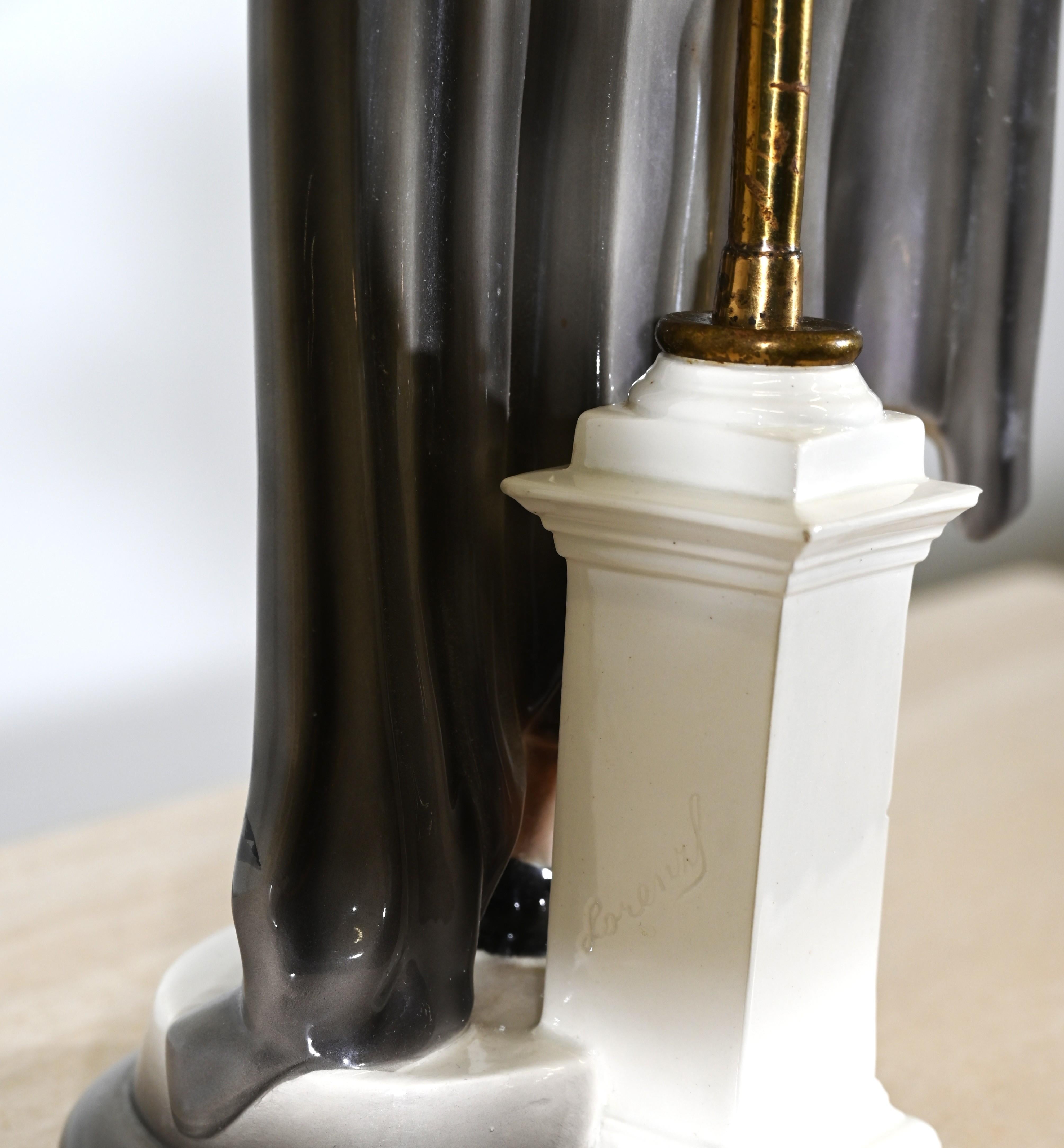 Austrian Goldscheider Art Deco Table Lamp by Josef Lorenzl, 1920s For Sale
