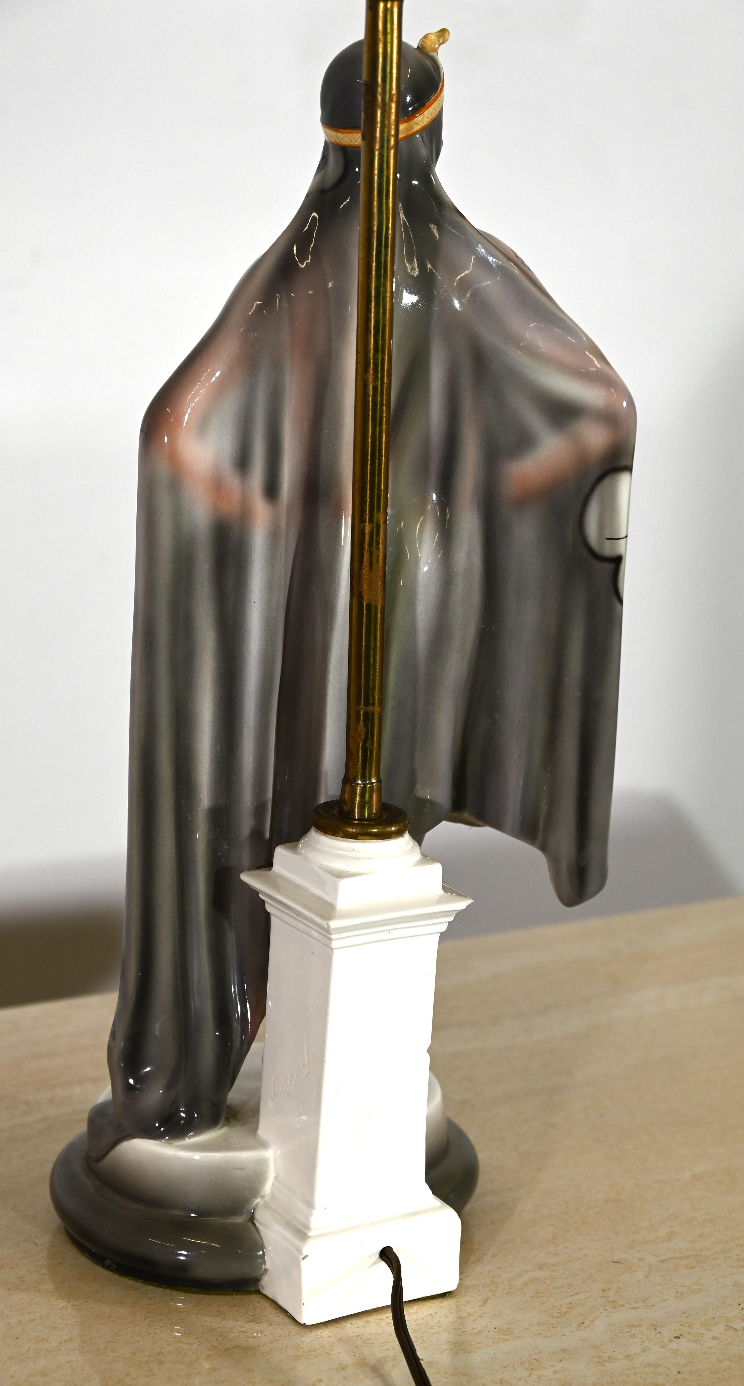 Early 20th Century Goldscheider Art Deco Table Lamp by Josef Lorenzl, 1920s For Sale