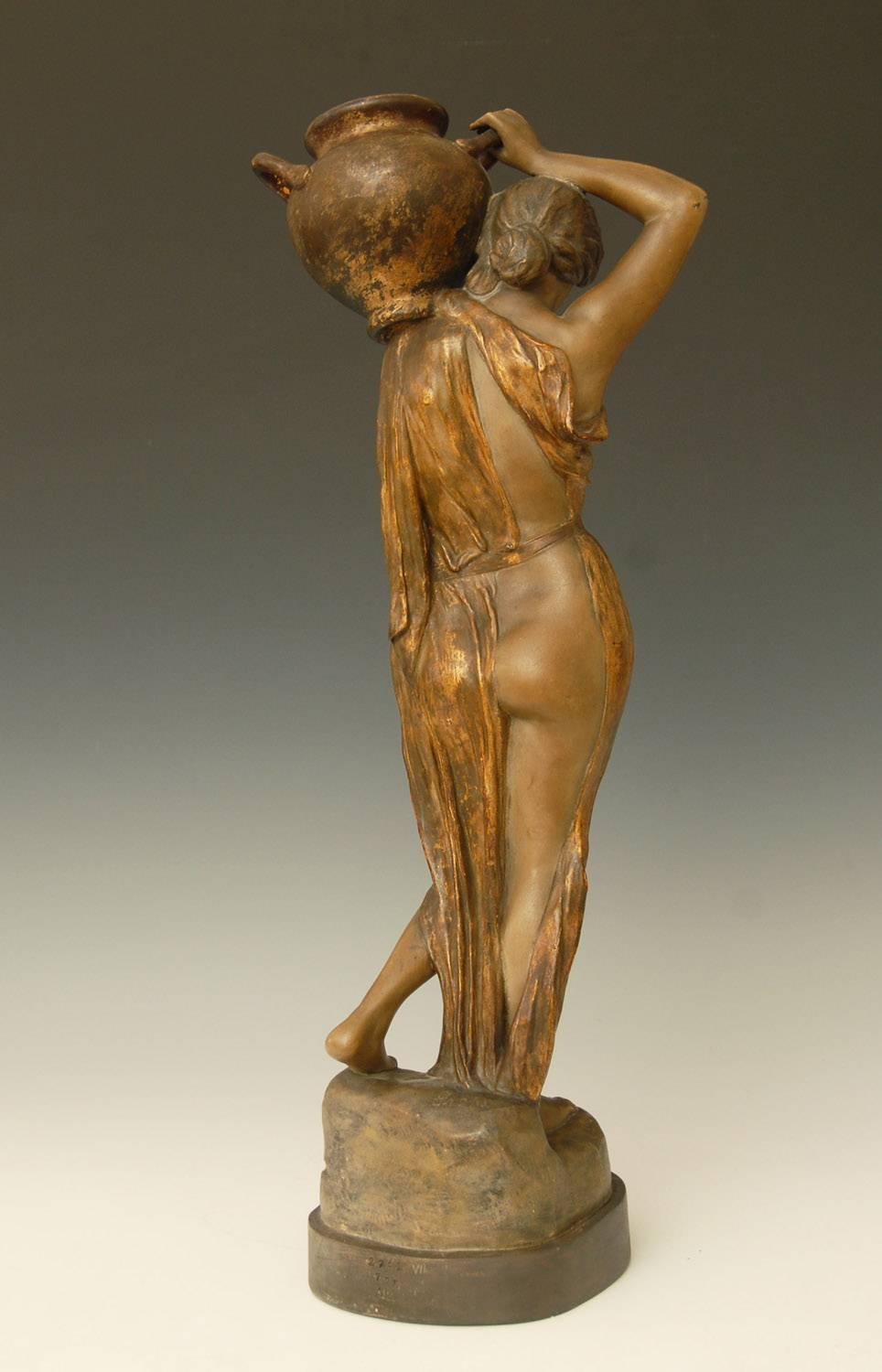 Goldscheider Art Nouveau Terracotta Figure of Water Carrier In Good Condition In Brighton, GB