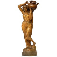 Goldscheider Art Nouveau Terracotta Figure of Water Carrier