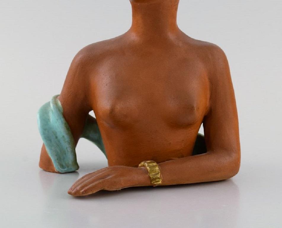 Goldscheider, Österreich, Art-Déco-Figur aus handbemalter und glasierter Keramik im Zustand „Hervorragend“ im Angebot in Copenhagen, DK