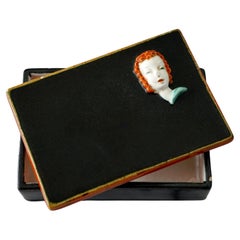 Goldscheider Ceramic Box by Rudolf Knorlein. Vienna, Austria, 1930s