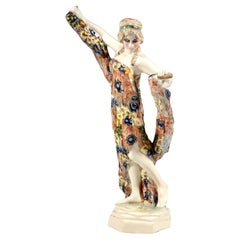 Goldscheider Figure Adorée-via Villany 'Dance Game with Ribbons', Podany, C 1922