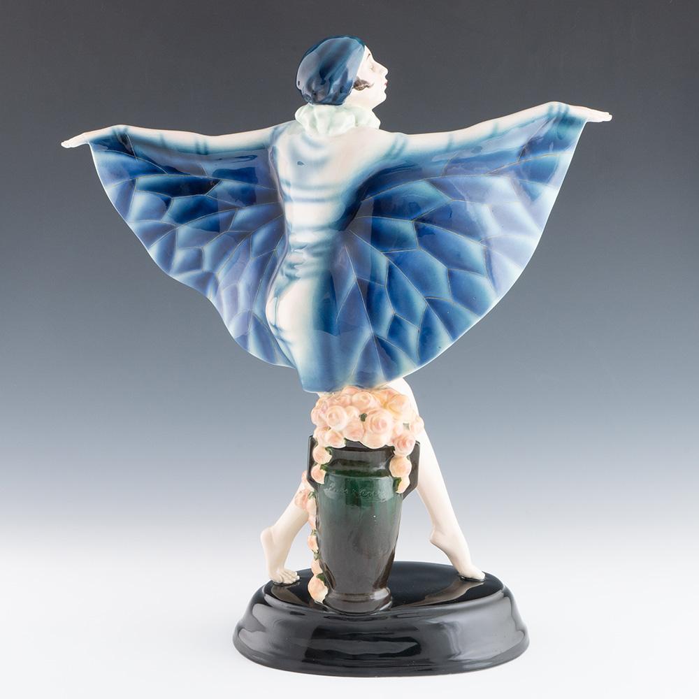 Austriaco Figura Goldscheider - Uccello catturato di Josef Lorenzl c1925 in vendita