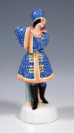 Goldscheider Figurine Lady Dancer in Russian Costume by Josef Lorenzl circa 1925