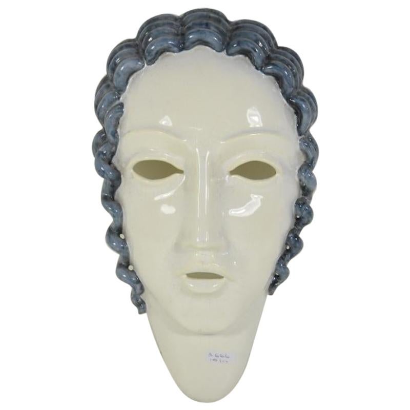 Goldscheider Inspired  Ceramic Stylized Art Deco Mask