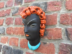 Goldscheider Inspired Czech Signed Ceramic Stylized Art Deco Head