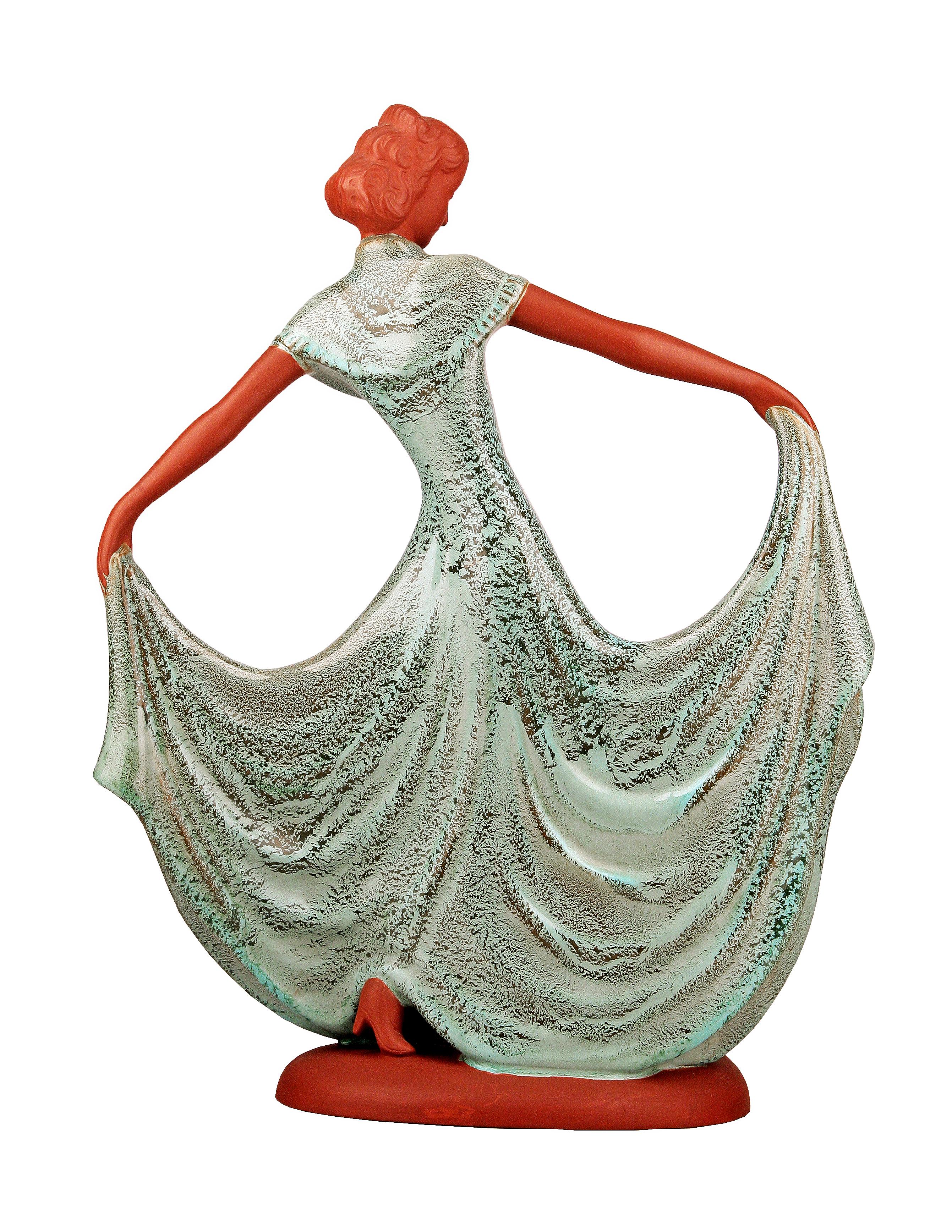 Goldscheider-ähnliche Art Déco Dancing Lady Porzellanfigur aus dem Vereinigten Königreich (Gepresst) im Angebot