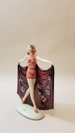 Goldscheider Lorenzl Josef Austria Art Deco Dancer Ceramic, 1930s