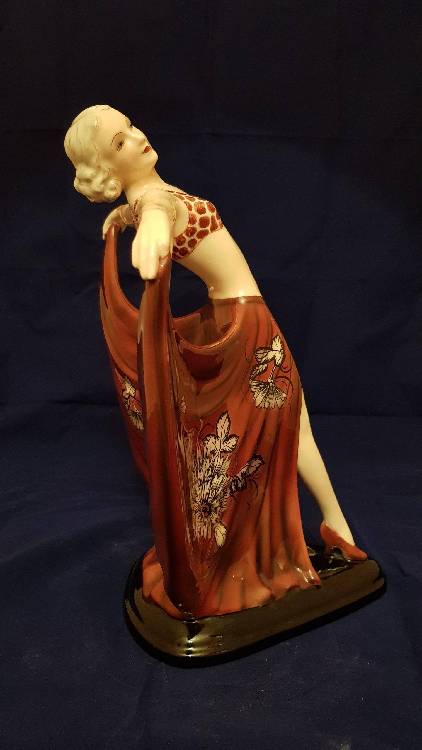 Goldscheider- Lorenzl Josef, Ceramic Dancer Sculpture Art Deco Germany, 1936 In Good Condition In Mondovì cn, Italia