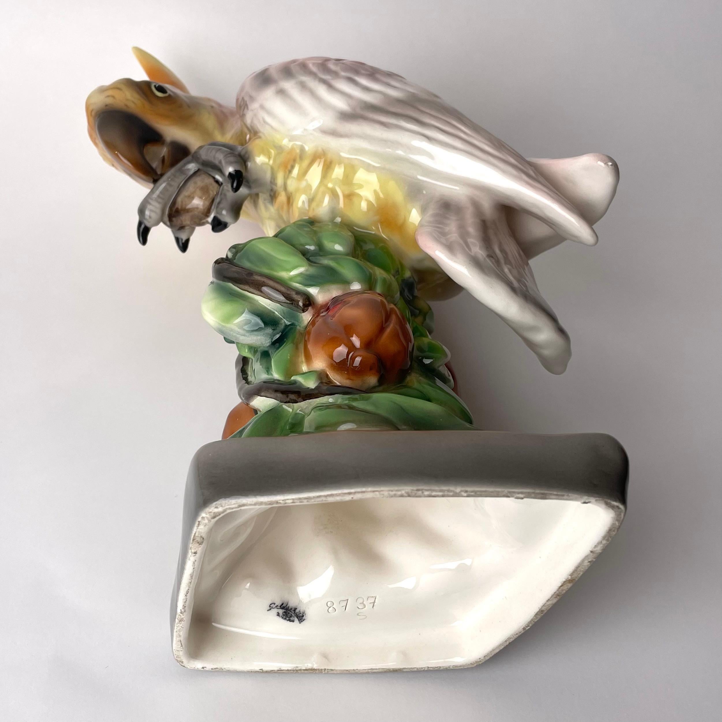 Goldscheider Porcealin Figure in shape of Parrot, 1920s For Sale 4