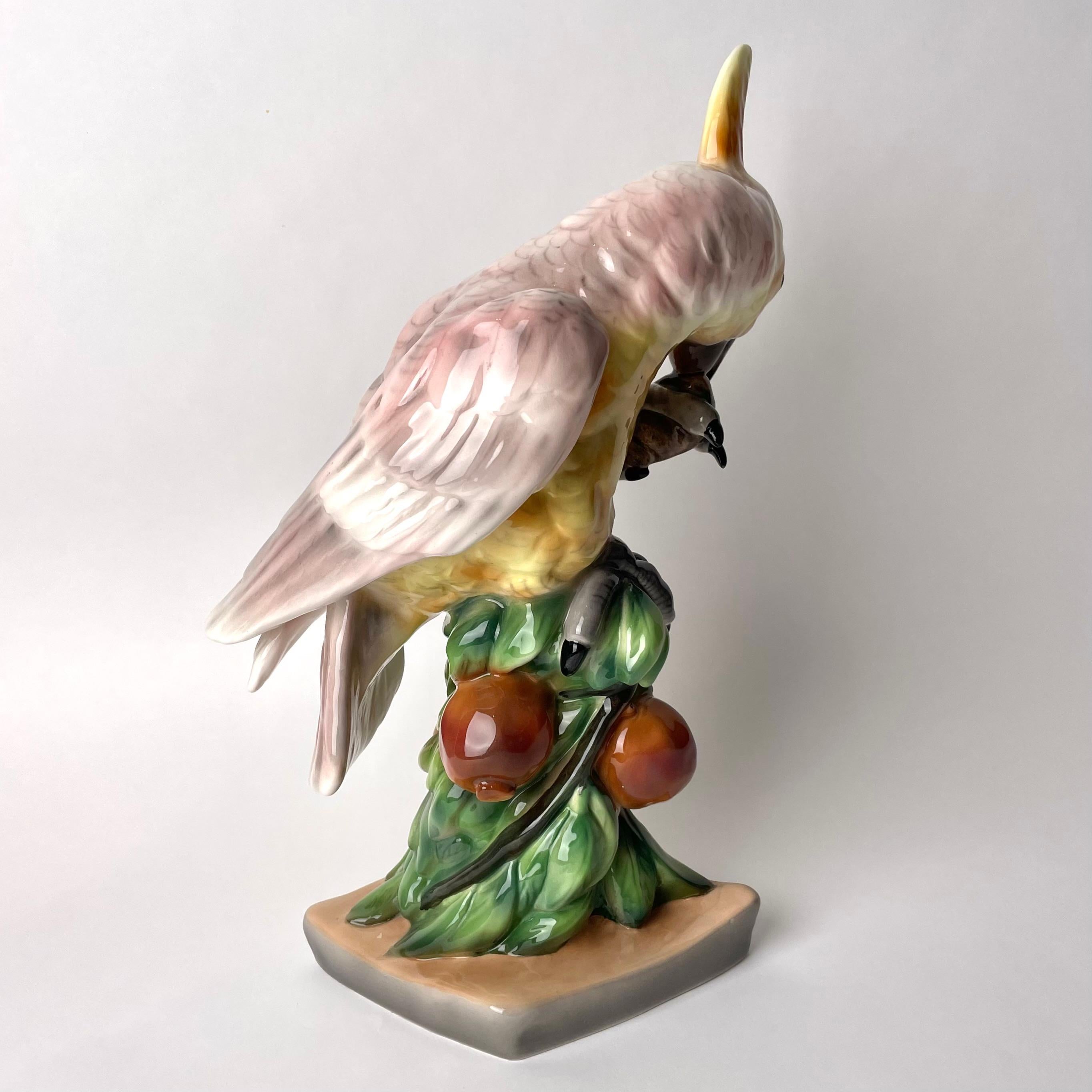 Early 20th Century Goldscheider Porcealin Figure in shape of Parrot, 1920s For Sale