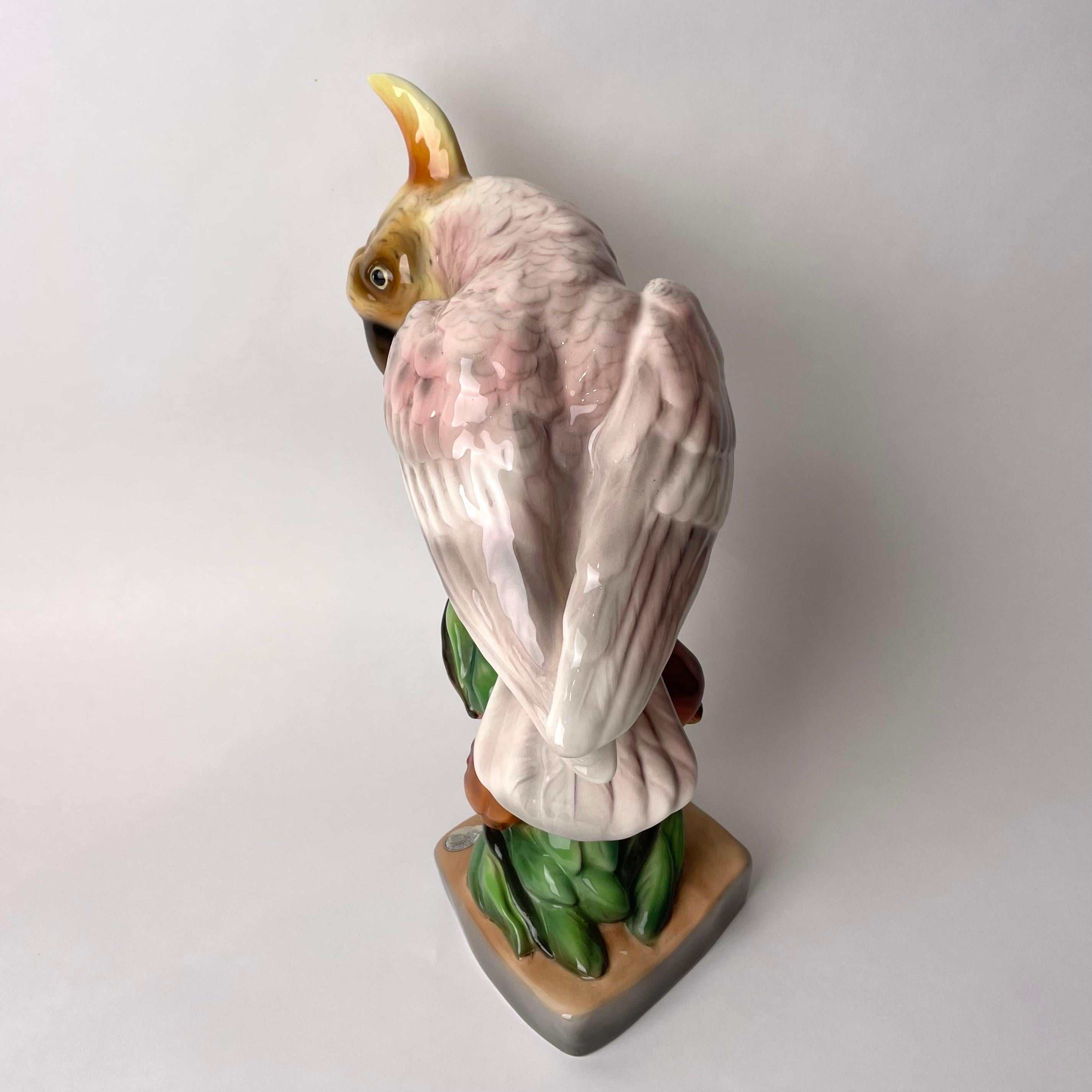 Porcelain Goldscheider Porcealin Figure in shape of Parrot, 1920s For Sale