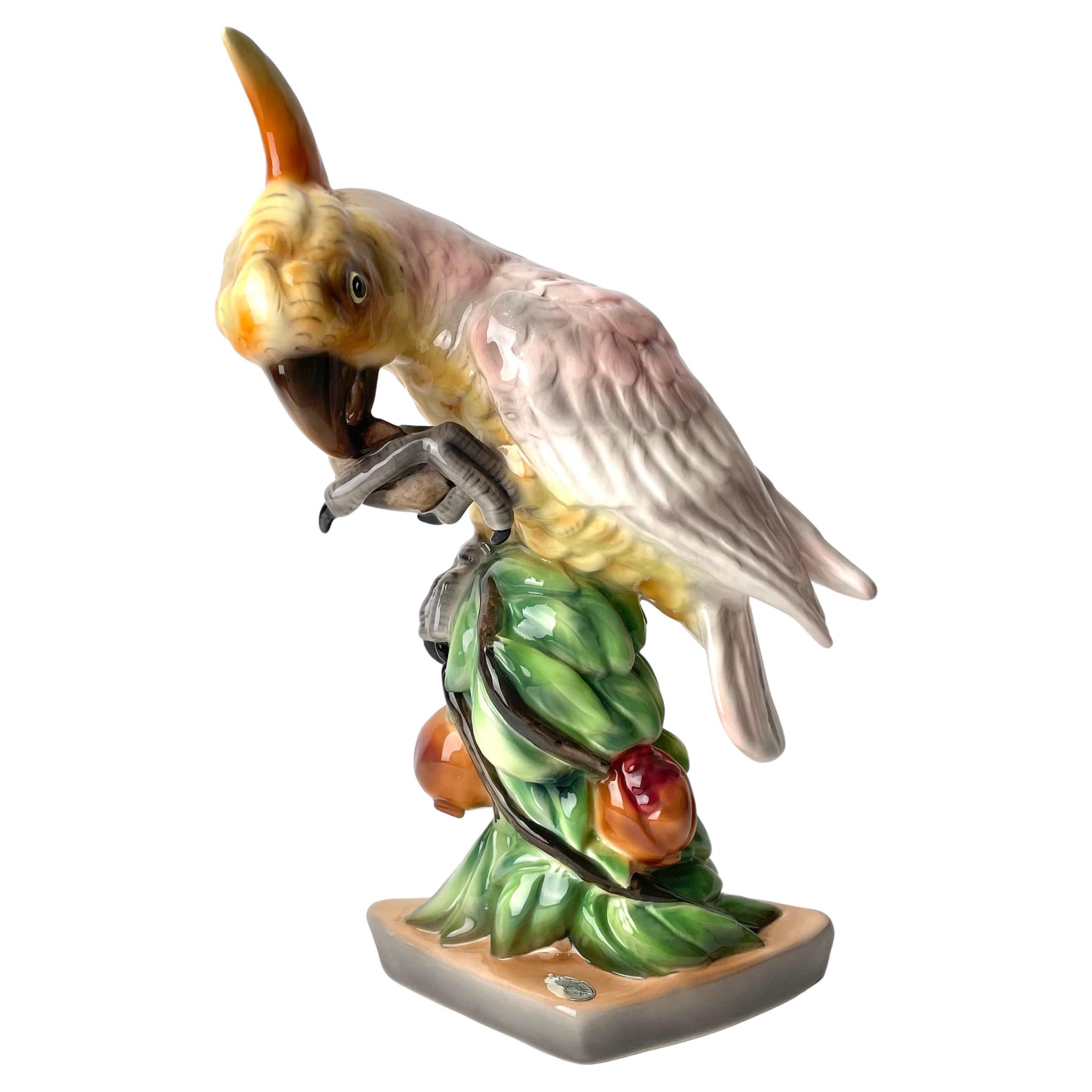 Goldscheider Porcealin Figure in shape of Parrot, 1920s For Sale