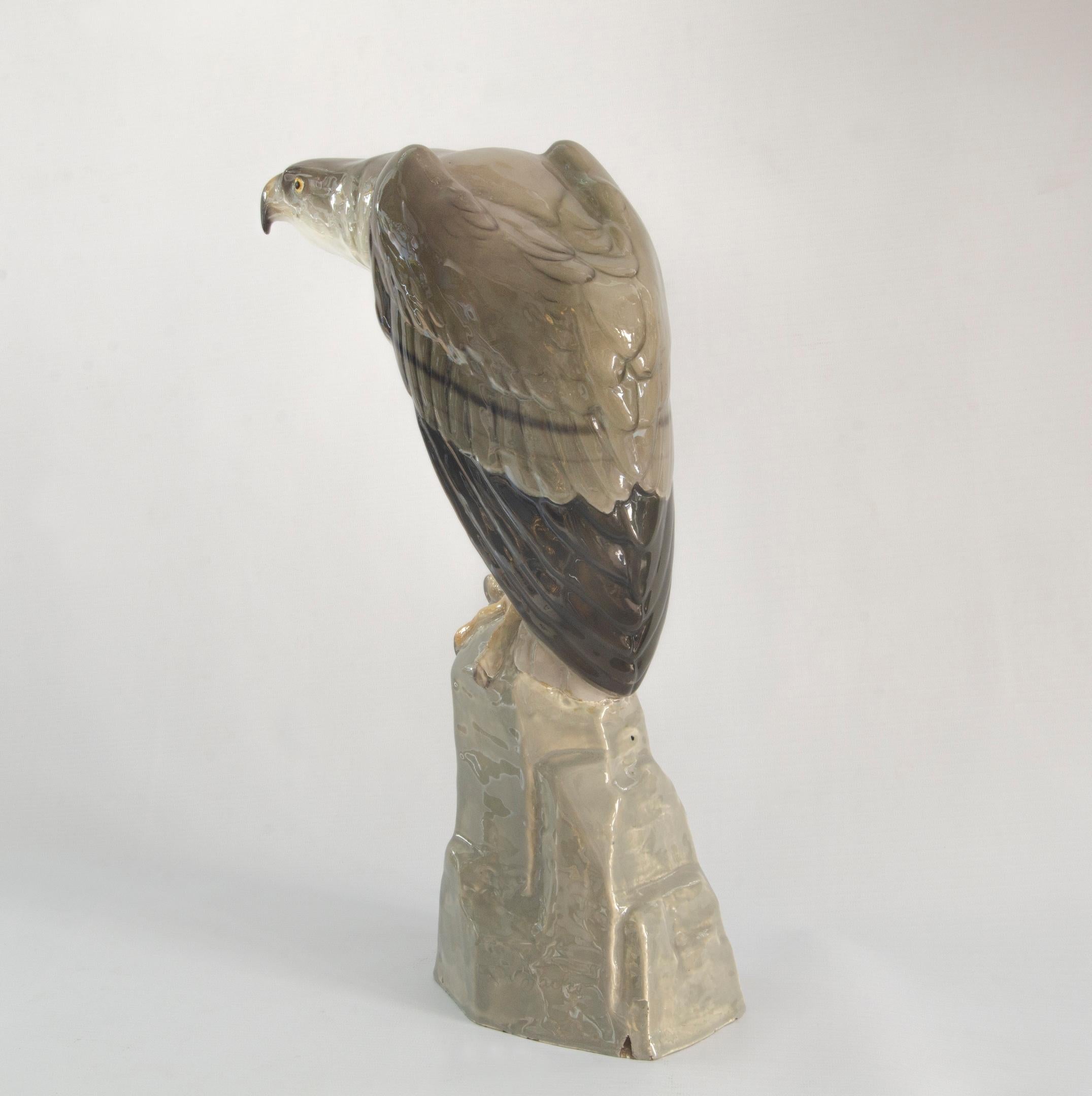 Art Deco Goldscheider Porcelain Eagle on Rock, 1900-1918 For Sale