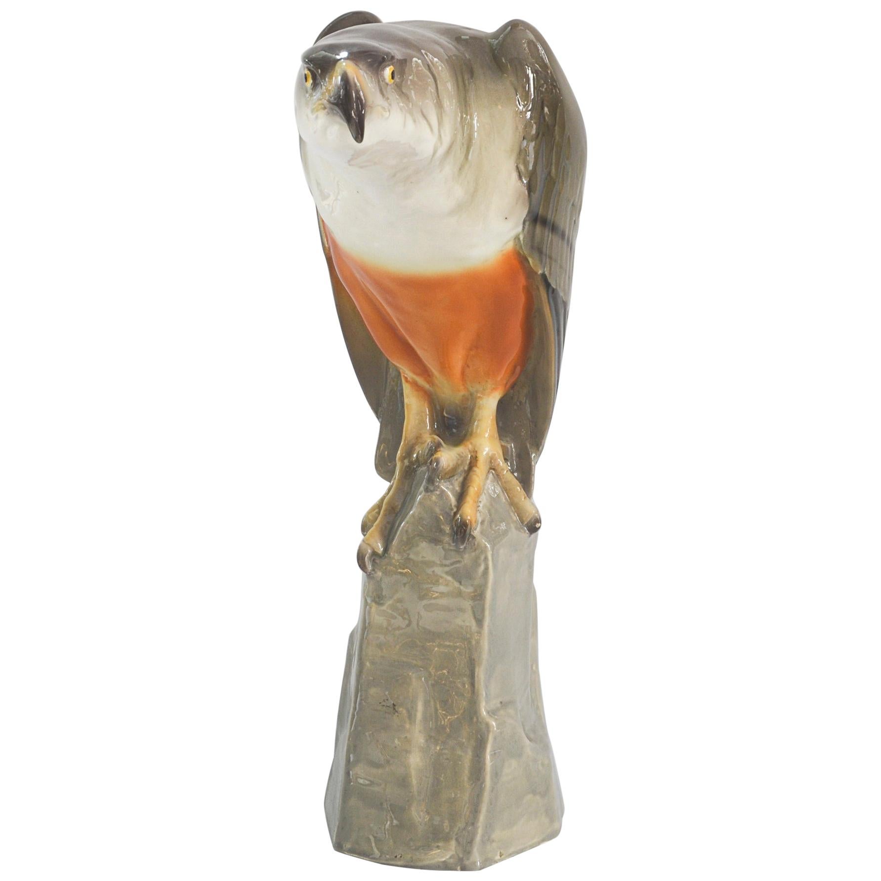 Goldscheider Porcelain Eagle on Rock, 1900-1918 For Sale