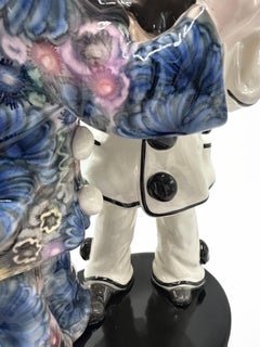 Goldscheider Porcelain Figurine, Pierrot Couple, Converted into a Lamp Austria