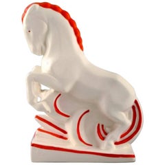 Goldscheider, Prancing Horse in Porcelain, Art Deco, 1940s