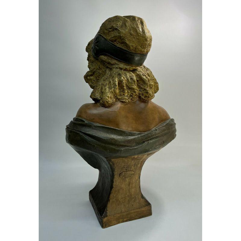 Goldscheider Reproduction Reserve Austrian Terracotta Bust of a Beauty Sculpture In Good Condition For Sale In Gardena, CA