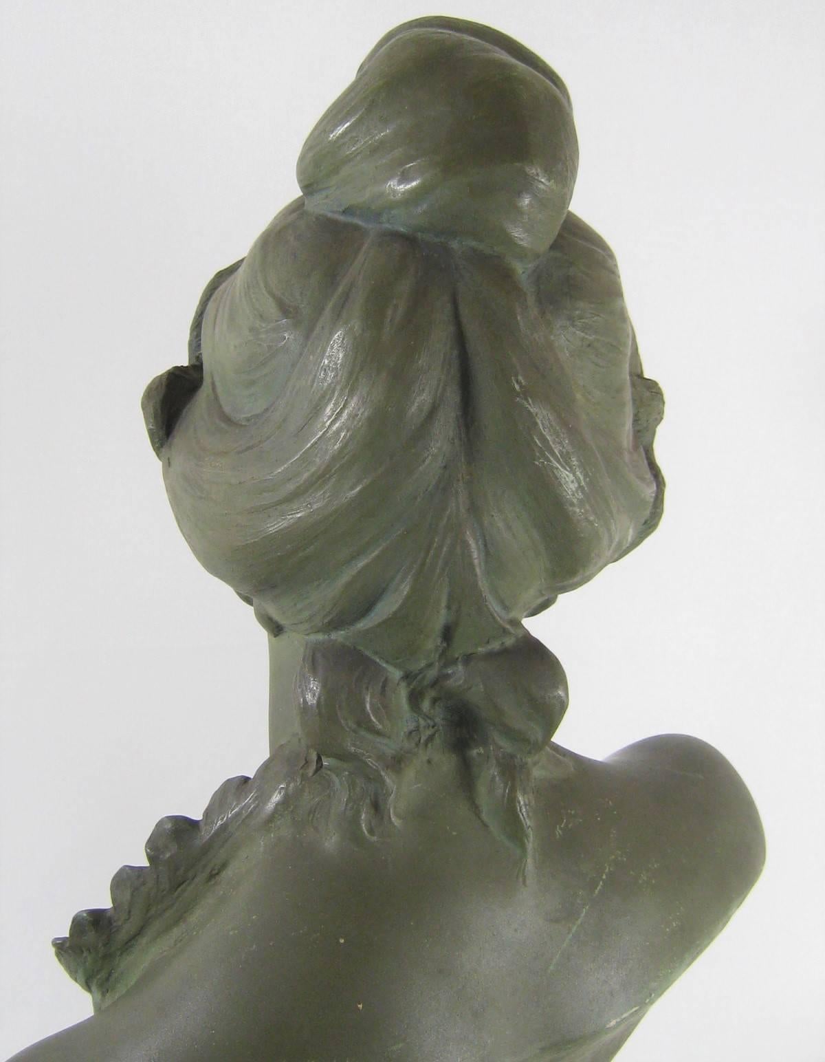 Goldscheider Terracotta Art Nouveau Maiden Bust, circa 1899 Mermaid 6