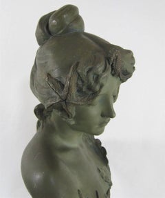Goldscheider Terracotta Art Nouveau Maiden Bust, circa 1899 Mermaid