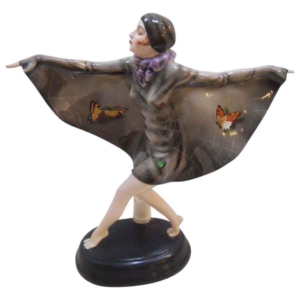 Goldscheider: Porzellan-Skulptur „Der gefangene Vogel“