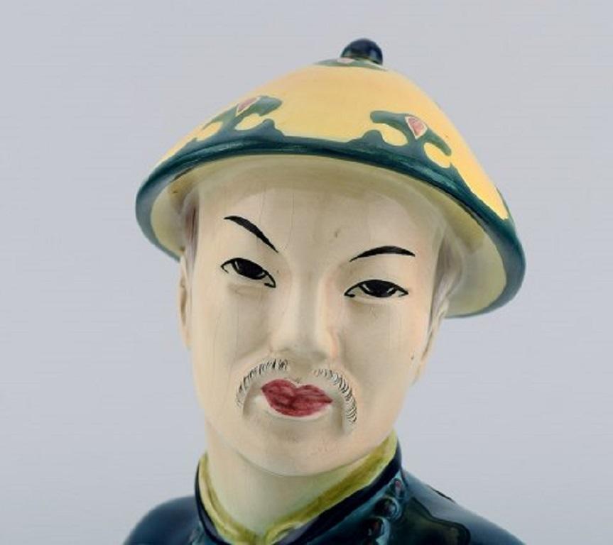 Goldscheider, USA, zwei seltene Figuren aus handbemalter Porzellan, asiatisches Paar (amerikanisch) im Angebot