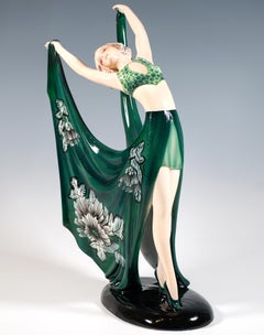 Goldscheider Vienna Art Deco Ceramic Dancer, Beauty, by Stephan Dakon, Ca. 1935