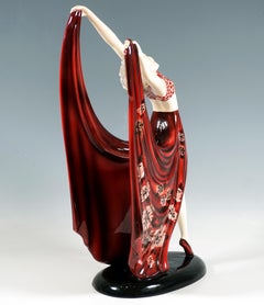 Goldscheider Wien Art Deco Keramik Tänzerin, Schönheit, von Stephan Dakon, ca. 1939
