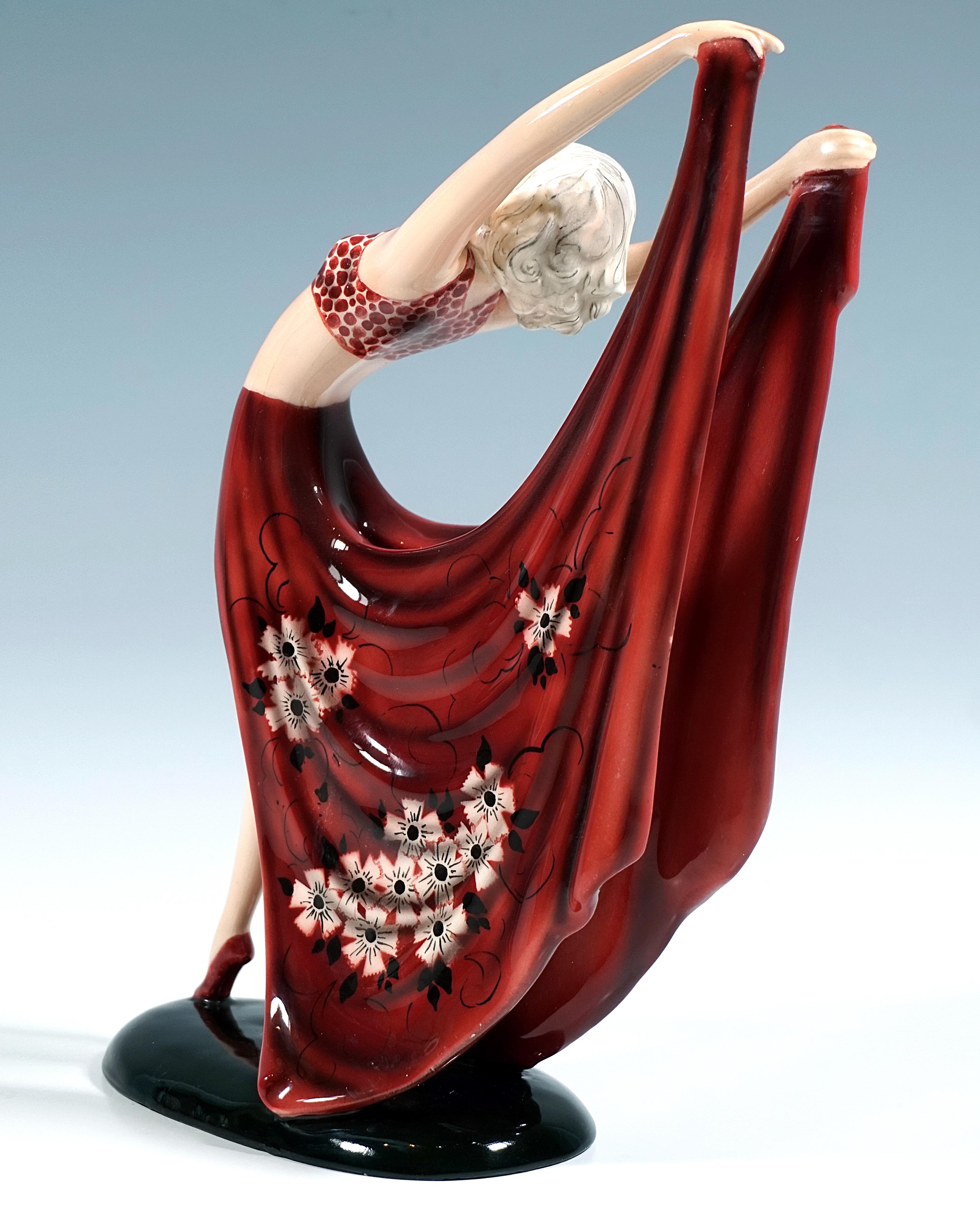 Fatto a mano Ballerina Goldscheider Vienna Art Déco 'Beauty', di Stephan Dakon, 1938 circa in vendita